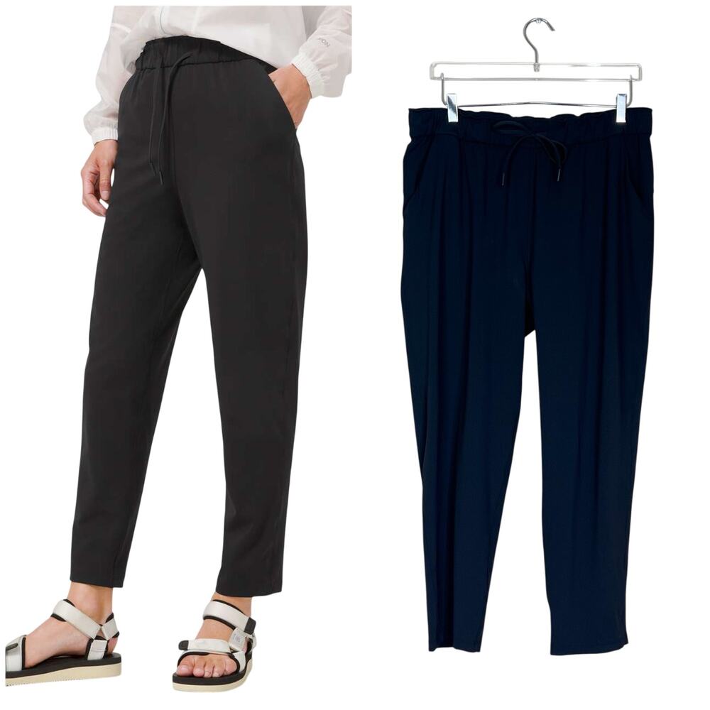 Lululemon | Keep Moving Pant 7/8 High Rise Black Tapered Stretch Travel Pants 14